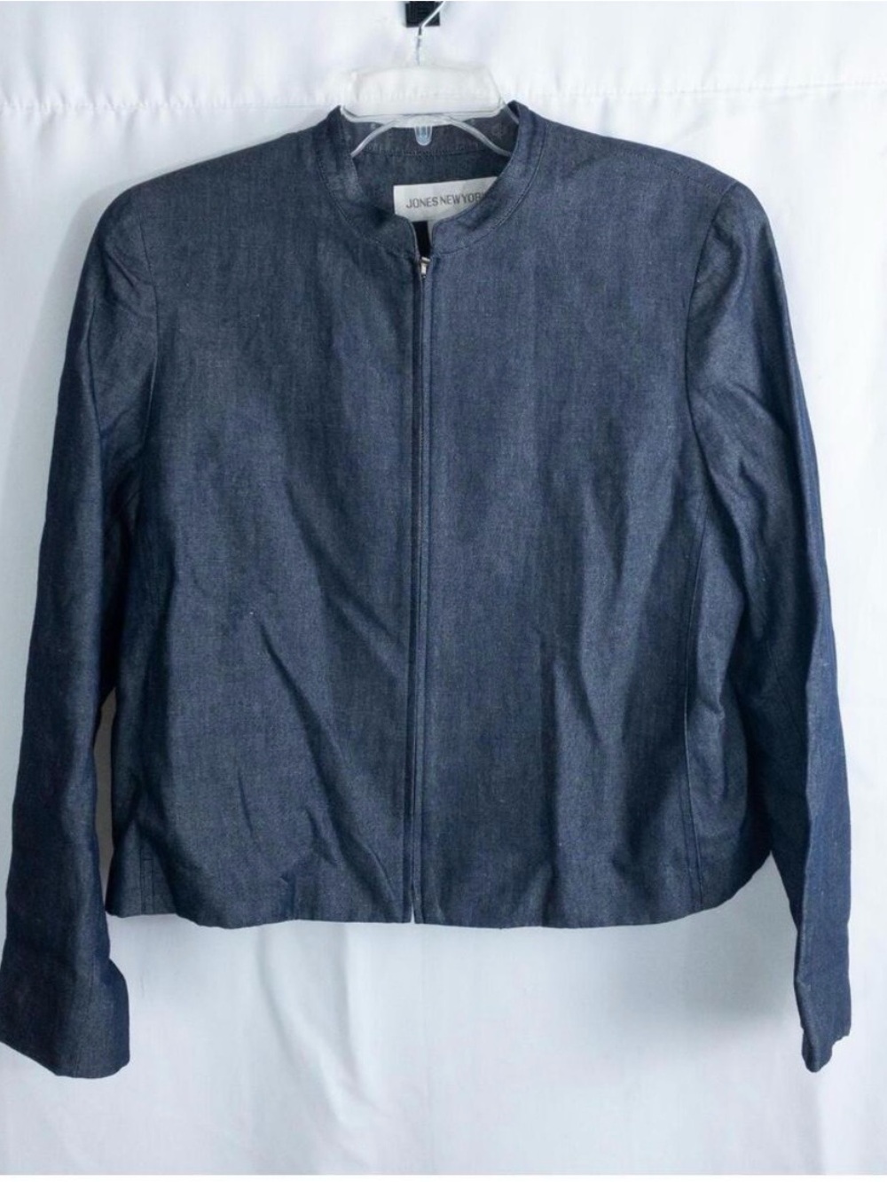 Jones New York Vintage Blue Zip Jacket Y2K Womens 14 Large